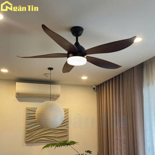 Quạt Trần 5 Cánh Đèn Led Trang Trí Bàn Ăn Phòng Ngủ Phòng Khách VF58C Ngân Tin