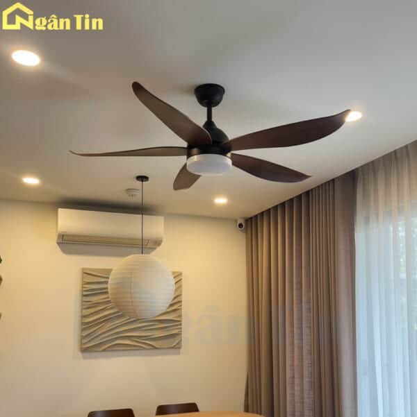 Quạt Trần 5 Cánh Đèn Led Trang Trí Bàn Ăn Phòng Ngủ Phòng Khách VF58C Ngân Tin - Image 5
