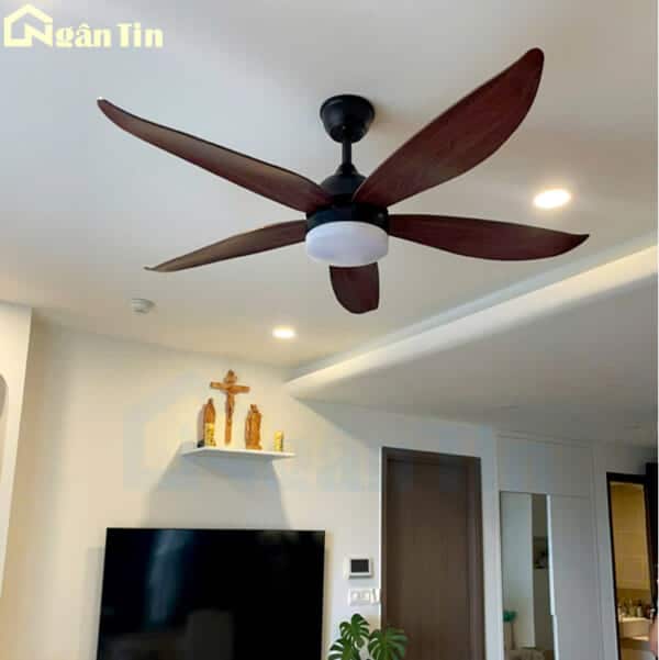Quạt Trần 5 Cánh Đèn Led Trang Trí Bàn Ăn Phòng Ngủ Phòng Khách VF58C Ngân Tin - Image 4