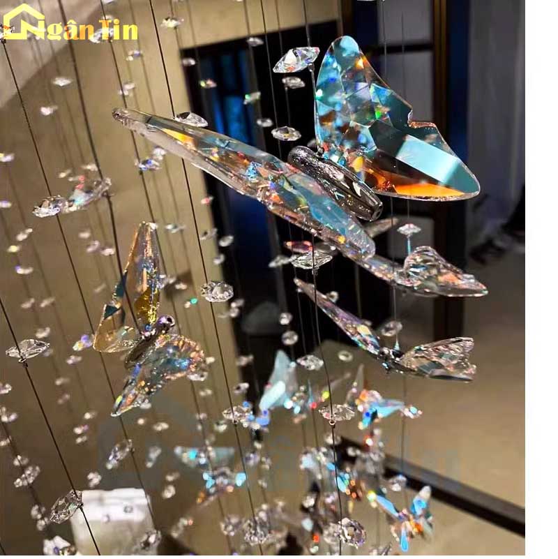 Đèn thả thông tầng pha lê cánh bướm trang trí cầu thang sảnh phòng khách 45W 220V TPL127 Ngân Tin 13 den tha thong tang canh buom trang tri cau thang sanh phong khach tpl127 ngan tin 8