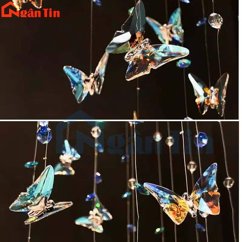 Đèn thả thông tầng pha lê cánh bướm trang trí cầu thang sảnh phòng khách 45W 220V TPL127 Ngân Tin 12 den tha thong tang canh buom trang tri cau thang sanh phong khach tpl127 ngan tin 9