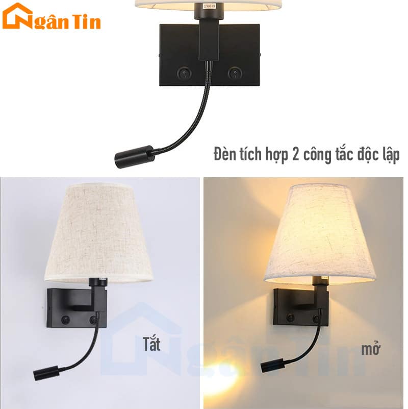 Đèn ngủ treo tường gắn tường trang trí phòng khách Led 3 màu E27 220V VDN507 Ngân Tin 6 Đèn ngủ treo tường gắn tường trang trí phòng khách Led 3 màu E27 220V VDN507 Ngân Tin - Image 6