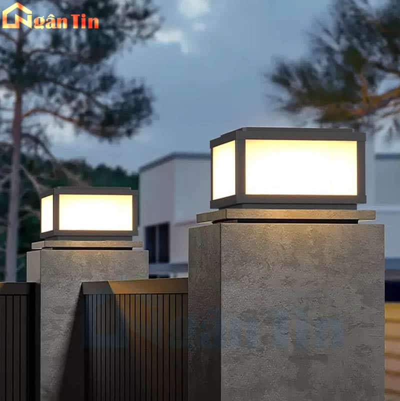 Đèn trụ cổng vuông trang trí sân vườn cổng hành lang lối đi Led 12W E27 220V DT2050 Ngân Tin 1 den-tru-cong-vuong-trang-tri-loi-di-san-vuon-e27-dt2050-ngan-tin