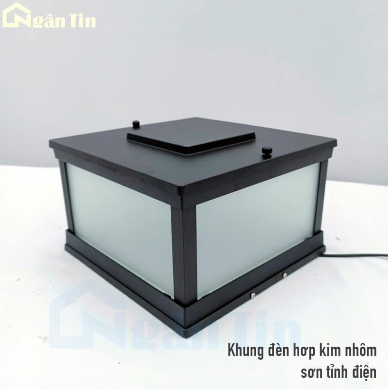Đèn trụ cổng vuông trang trí sân vườn cổng hành lang lối đi Led 12W E27 220V DT2050 Ngân Tin 16 den tru vuong cong san vuon ngoai troi chong nuoc dt2050 ngan tin 9