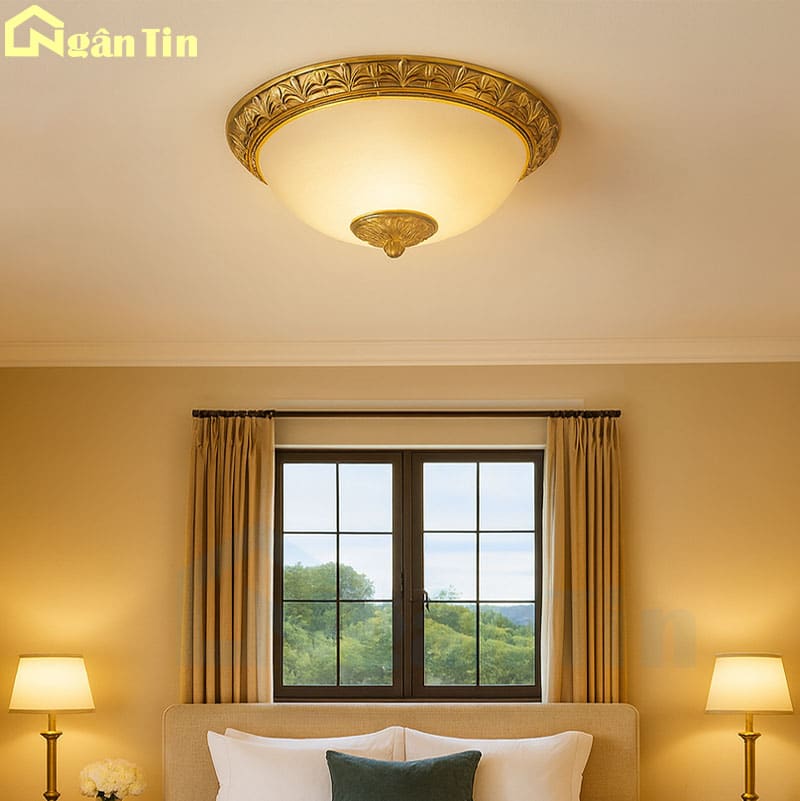 Đèn Mâm Đồng Ốp Trần Trang Trí Ban Công Phòng Ngủ Phòng Khách Led 3 Màu 220V OD08 Ngân Tin 4 Đèn Mâm Đồng Ốp Trần Trang Trí Ban Công Phòng Ngủ Phòng Khách Led 3 Màu 220V OD08 Ngân Tin - Image 4