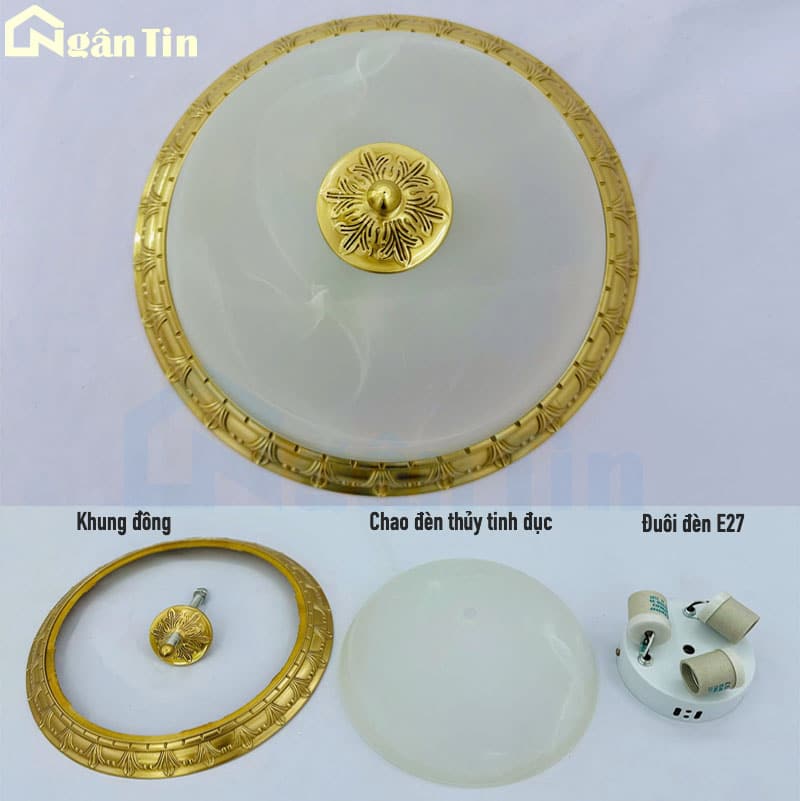 Đèn Mâm Đồng Ốp Trần Trang Trí Ban Công Phòng Ngủ Phòng Khách Led 3 Màu 220V OD08 Ngân Tin 11 den mam dong tron op tran trang tri phong khach phong ngu led 3 mau OD08 ngan tin 6