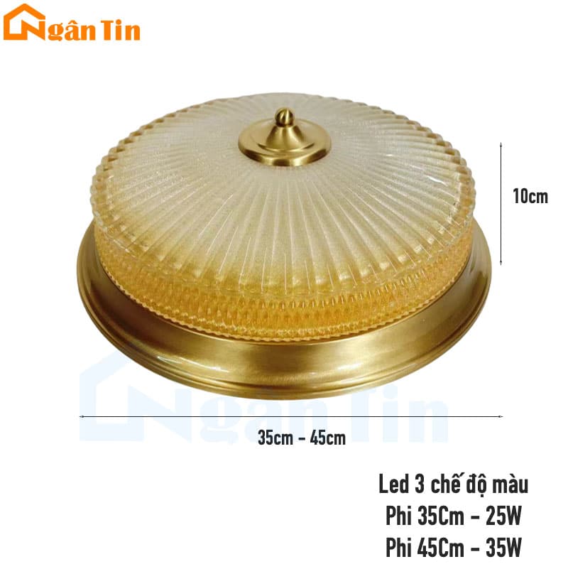 Đèn Mâm Đồng Ốp Trần Trang Trí Ban Công Phòng Ngủ Phòng Khách Led 3 Màu 220V OD09 Ngân Tin 14 den mam dong tron op tran trang tri phong khach phong ngu led 3 mau OD09 ngan tin 6