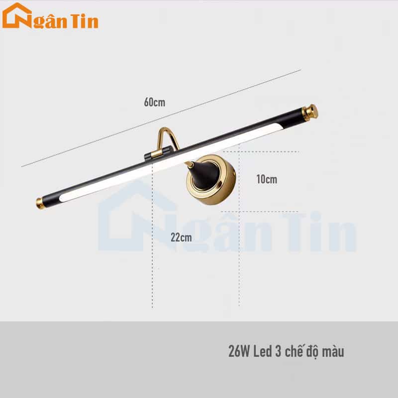Đèn Soi Tranh Soi Gương Trang Trí Phòng Khách Nhà Tắm Led 3 Chế Độ Màu 220V RT6038 Ngân Tin 14 den soi guong soi tranh trang tri trong nha led 3 che do mau rt6038 ngan tin 8