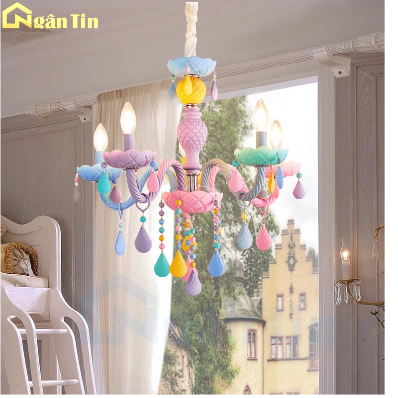 Đèn chùm phòng ngủ công chúa 5 bóng trang trí phòng khách bàn ăn E14 220V DC41T5 Ngân Tin 4 Đèn chùm phòng ngủ công chúa 5 bóng trang trí phòng khách bàn ăn E14 220V DC41T5 Ngân Tin - Image 4