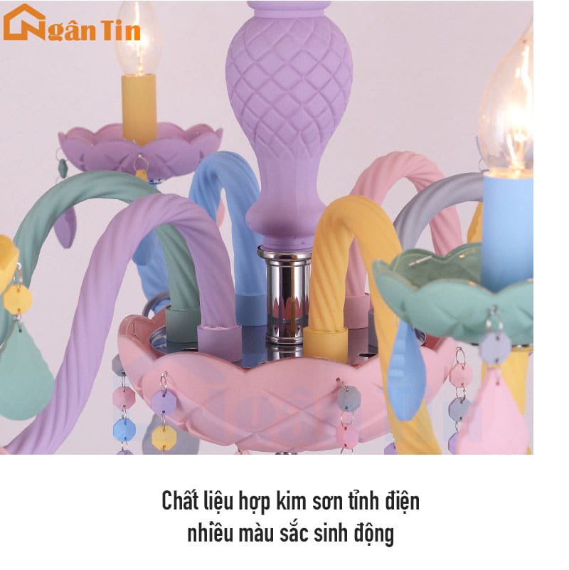 Đèn chùm phòng ngủ công chúa 5 bóng trang trí phòng khách bàn ăn E14 220V DC41T5 Ngân Tin 8 Đèn chùm phòng ngủ công chúa 5 bóng trang trí phòng khách bàn ăn E14 220V DC41T5 Ngân Tin - Image 8