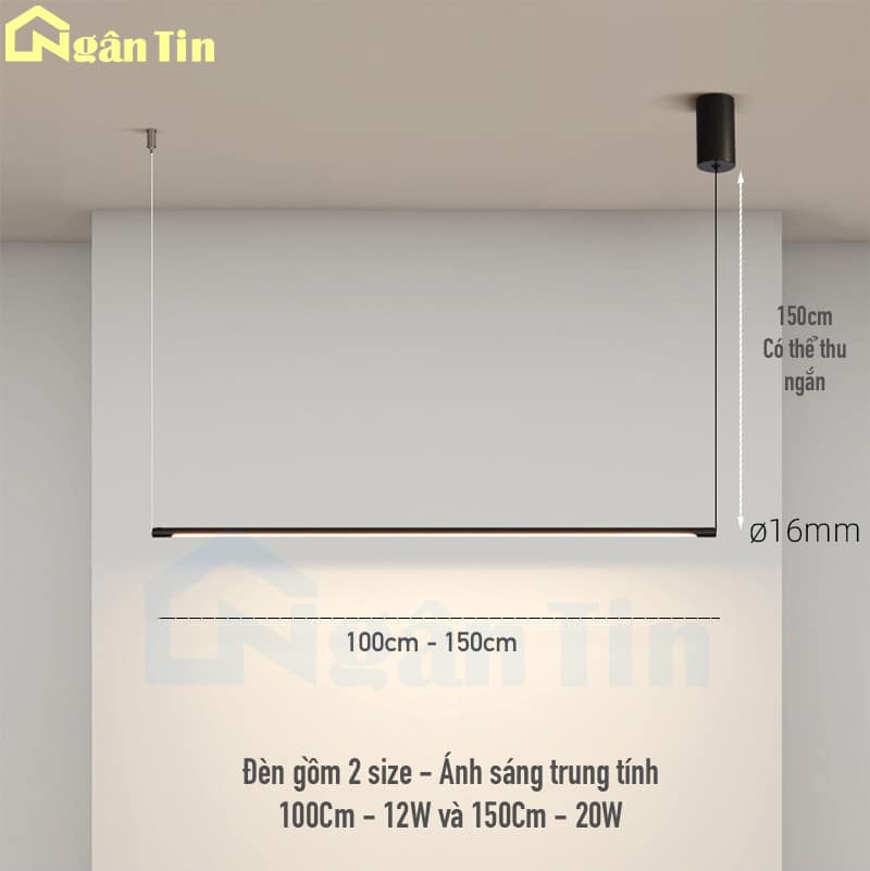 Đèn thả trần trang trí bàn ăn quầy bar bàn làm việc ánh sáng trung tính 220V THD145 Ngân Tin 13 den tha tran trang tri ban an quay bar led thd145 ngan tin 7