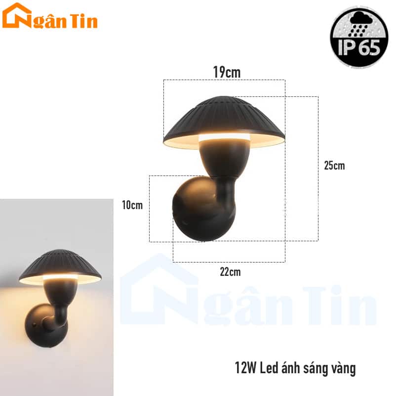 Đèn gắn tường hình nấm treo tường trang trí ngoài trời chống nước 220V VNT742 Ngân Tin 9 den treo tuong gan tuong ngoai troi trang tri trong nha cau thang 220v vnt742 ngan tin 4