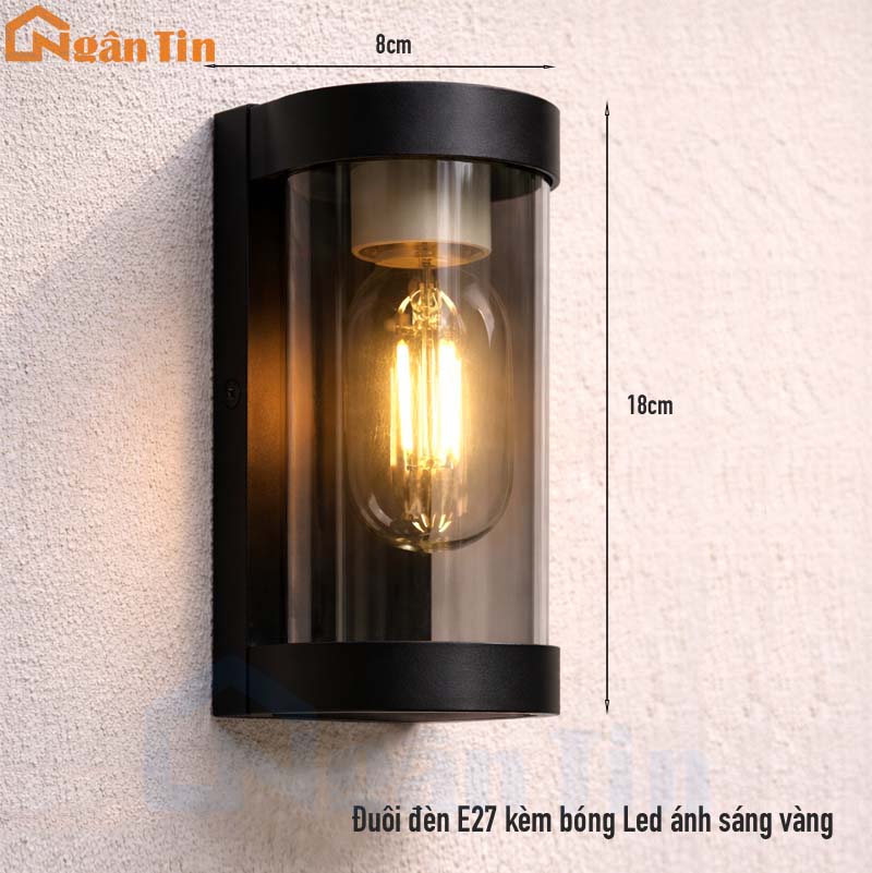 Đèn ốp tường gắn tường treo tường trang trí ngoài trời trong nhà E27 220V VNT1801 Ngân Tin 9 den treo tuong gan tuong ngoai troi trang tri trong nha cau thang e27 220v vnt1801 ngan tin 5