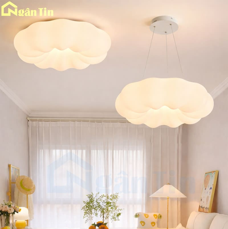 Đèn trần thả hình đám mây đèn mâm trang trí phòng khách phòng ngủ bàn ăn Led 3 màu THD1101 Ngân Tin 1 den-tran-tha-hinh-dam-may-trang-tri-phong-khach-phong-ngu-ban-an-thd1101-ngan-tin