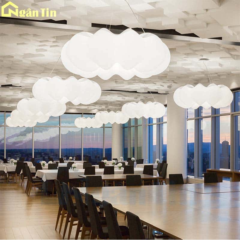 Đèn trần thả hình đám mây đèn mâm trang trí phòng khách phòng ngủ bàn ăn Led 3 màu THD1101 Ngân Tin 21 den tha tran trang tri phong ngu phong khach sanh nha hang led thd1101 ngan tin 5