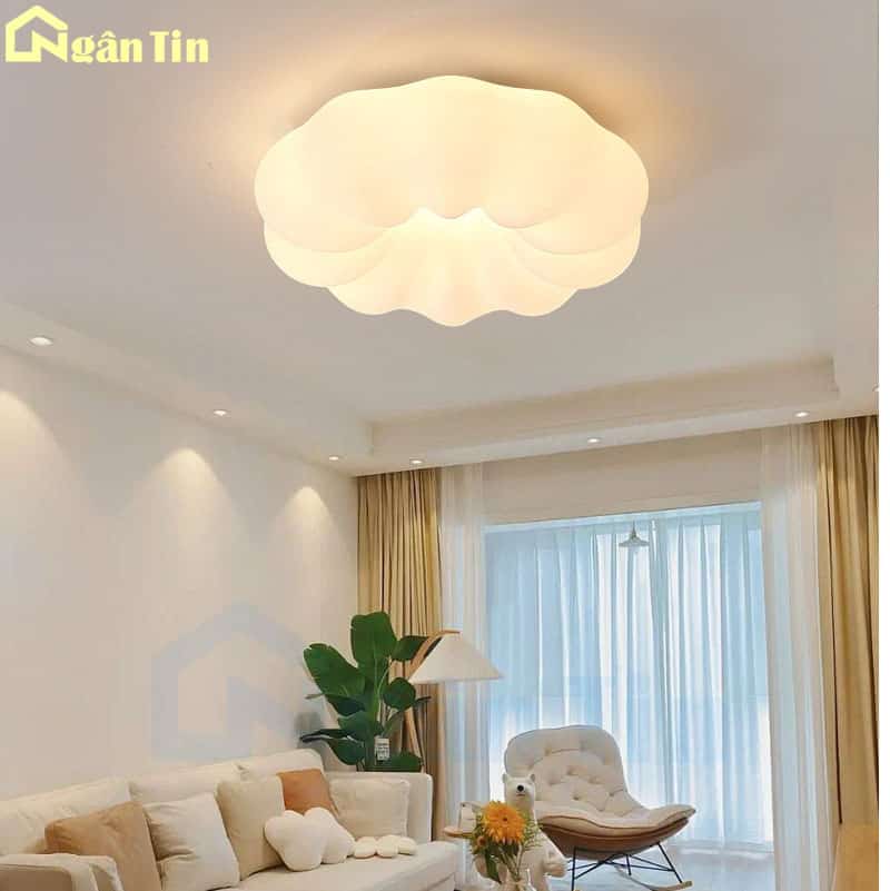 Đèn trần thả hình đám mây đèn mâm trang trí phòng khách phòng ngủ bàn ăn Led 3 màu THD1101 Ngân Tin 22 den tha tran trang tri phong ngu phong khach sanh nha hang led thd1101 ngan tin 6