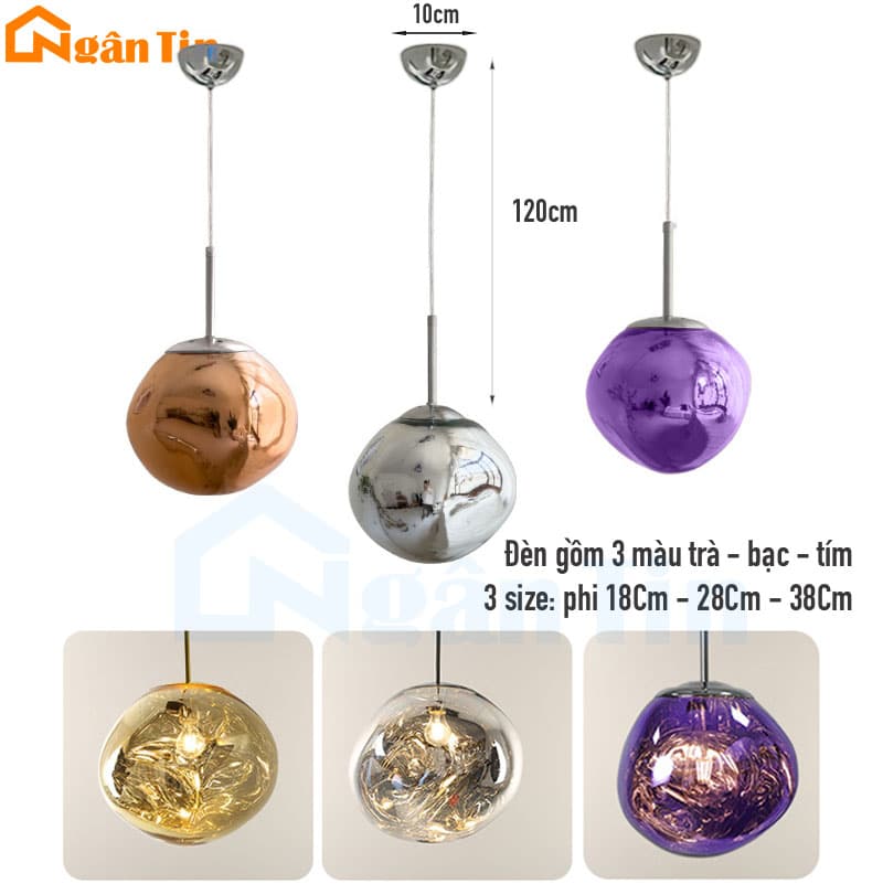 Đèn thả trần viên sỏi trang trí phòng khách phòng ngủ bàn ăn quầy bar E27 220V THD75 Ngân Tin 16 den tha tran vien soi trang tri phong ngu ban an quay bar thd75 ngan tin 8