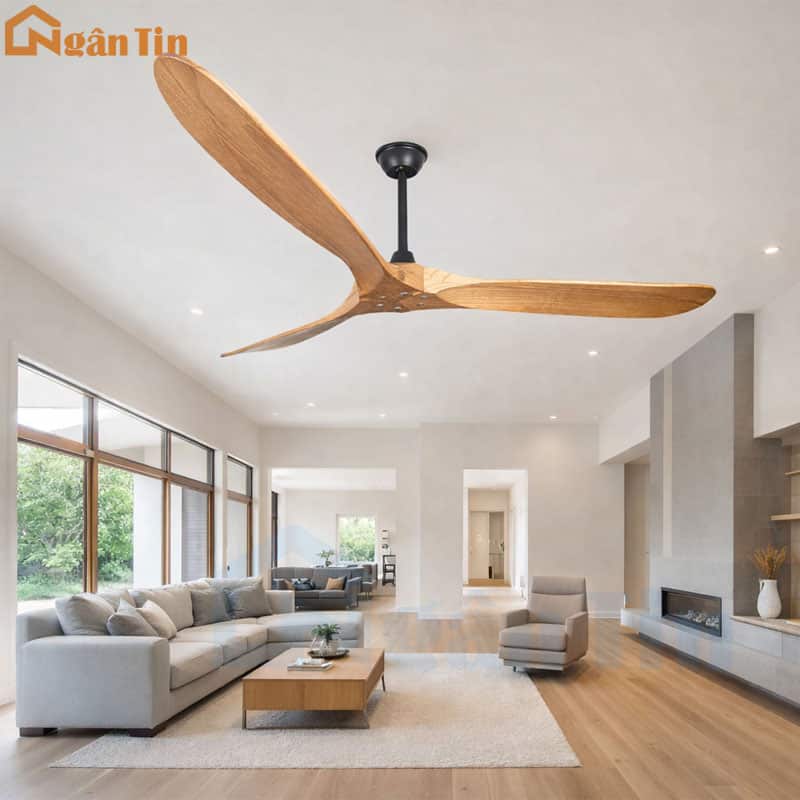 Quạt Trần 3 Cánh Gỗ Quạt Treo Trần Cao Cấp Trang Trí Sảnh Phòng Khách Quán Cà phê VIFA607 Ngân Tin 1 quat-tran-3-canh-go-trang-tri-phong-khach-vifa607-ngan-tin