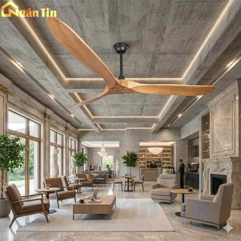 Quạt Trần 3 Cánh Gỗ Quạt Treo Trần Cao Cấp Trang Trí Sảnh Phòng Khách Quán Cà phê VIFA607 Ngân Tin 10 quat-tran-3-canh-go-trang-tri-phong-khach-vifa607-ngan-tin