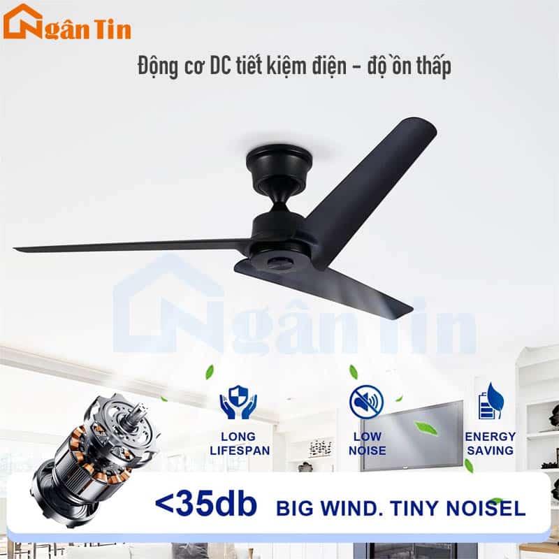 Quạt Trần 3 Cánh ABS Quạt Trần Trang Trí Phòng Khách Phòng Ngủ Bàn Ăn QVIFA911 Ngân Tin 16 quat tran 3 canh trang tri phong khach phong ngu ban an vifa911 ngan tin 10