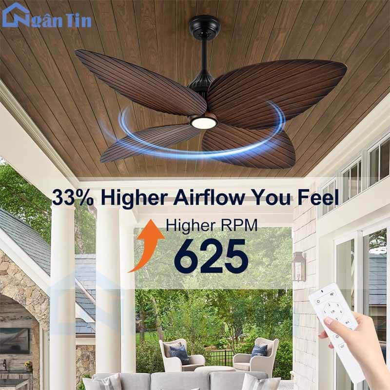 Quạt Trần 5 Cánh hình lá cọ quạt trần đèn Trang Trí Phòng Khách Bàn Ăn Phòng Ngủ VF439 Ngân Tin 6 Quạt Trần 5 Cánh hình lá cọ quạt trần đèn Trang Trí Phòng Khách Bàn Ăn Phòng Ngủ VF439 Ngân Tin - Image 6