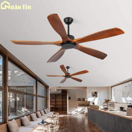 Quạt Trần 5 Cánh Gỗ Quạt Treo Trần Cao Cấp Trang Trí Sảnh Phòng Khách Phòng Ngủ VIFA76VF59 Ngân Tin