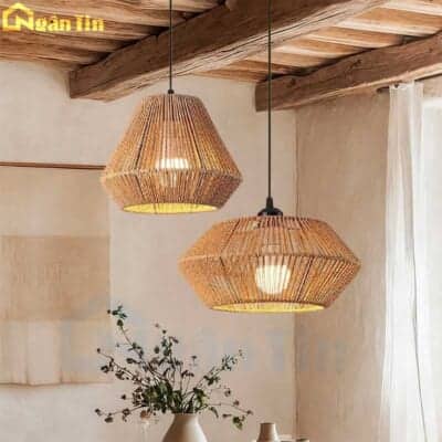 Đèn thả trần dây thừng trang trí bàn ăn quầy bar quán cà phê E27 220V TTK205 Ngân Tin