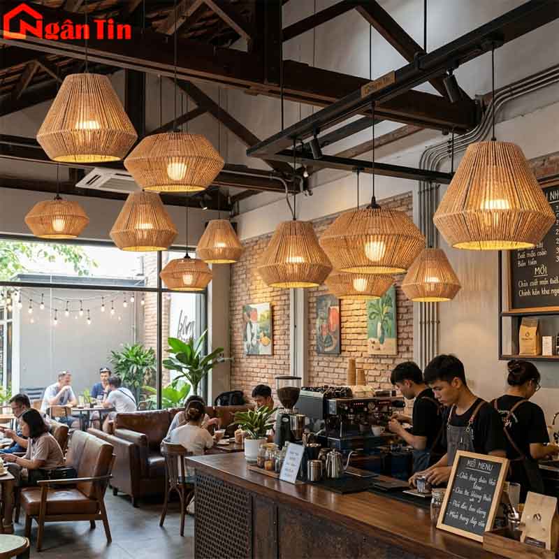 Đèn thả trần dây thừng trang trí bàn ăn TTK205 Ngân Tin