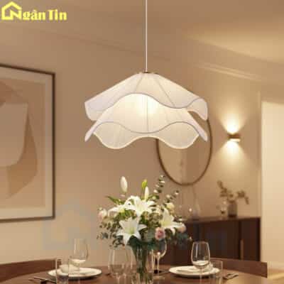 Đèn thả vải lụa tơ tằm trang trí phòng khách quán cà phê bàn ăn E27 220V THD56 Ngân Tin