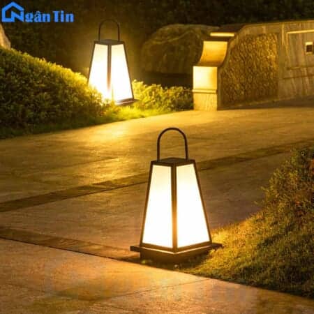 Đèn trụ sân vườn vuông hiện đại chống nước trang trí sân vườn hành lang E27 220V DT35 Ngân Tin