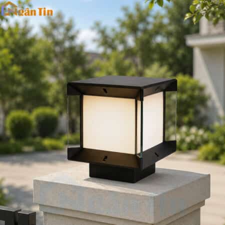 Đèn led trụ vuông ngoài trời chống nước trang trí cổng hành lang E27 220V DT41 Ngân Tin