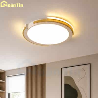 Đèn Mâm Ốp Trần Phòng Ngủ Tròn Trang Trí Phòng Ăn Phòng Khách Led 3 Màu 220V OT75T Ngân Tin