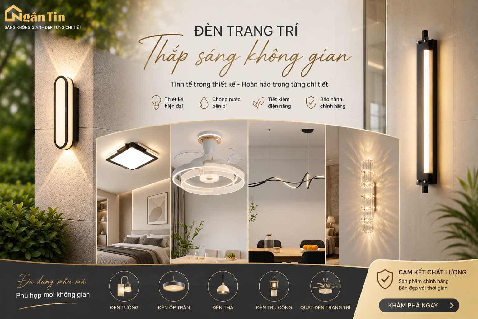 Đèn Trang Trí Phong Cách Tối Giản 2026 Tinh Tế, Hiện Đại Và Tiết Kiệm Điện